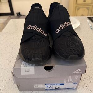 Adidas Black and Pink Slip-On Shoes